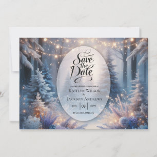 Winter Bloemen In Frosted Pines Trouwen Save The Date