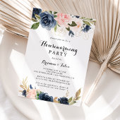 Winter Bloemen Kalligrafie Housewarming Party Kaart