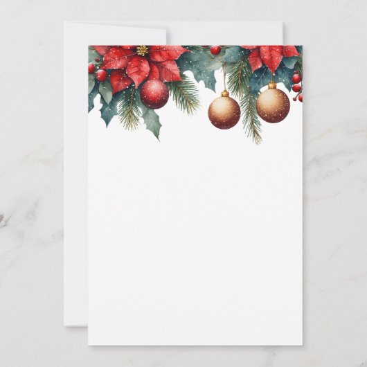 Winter Bloemen Kerst Ornament Exchange Party Kaart (Achterkant)