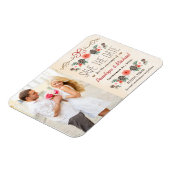 Winter Bloemen Kerstmis Bruiloft Save the Date Magneet (Linkerzijde)