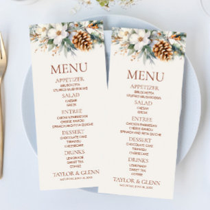 Winter Bloemen Pine Tree Cone Wedding Menu