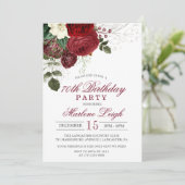 Winter Bloemen Vakantie Verjaardag Uitnodiging (Staand voorkant)