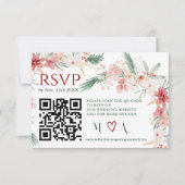 Winter Bloemen Waterverf bruiloft RSVP QR Code (Voorkant)