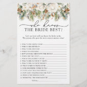 Winter Bloemen Wie Weet Bruid De Beste Douche Spel (Voorkant)