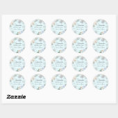 Winter Bloemen Zilver en Lichtblauw Quinceanera Ronde Sticker (Vel)