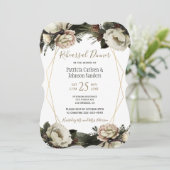 Winter bloemenchique goud geometrische repetitie d kaart (Staand voorkant)