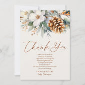 Winter Bloemendennenboom Kerst Bruidsfeest Bedankkaart (Voorkant)