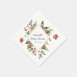 Winter Bloemengroen   Baby Shower Servetten