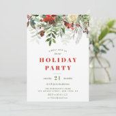 Winter bloemenkerstfeest kaart (Staand voorkant)