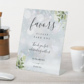 Winter Bloemige Groene Moderne Script Favorieten Reclamebord Met Voetstuk (Insitu)