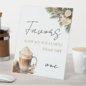 Winter Bloemstuk Coffee Bruiloft Feest Favorieten Reclamebord Met Voetstuk (Insitu)