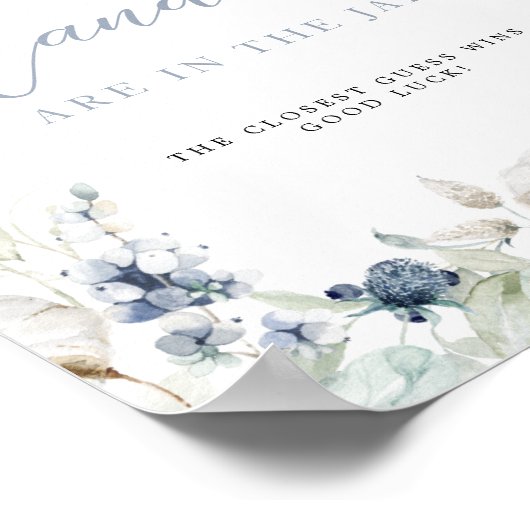 Winter Bloemstuk 'Raad Hoeveel' Bruidsmeisje Feest Poster (Hoek)