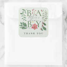Winter Bloesems Botanische Baby Shower Dankjewel