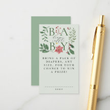 Winter Bloesems Botanische Baby Shower Luier Raffl