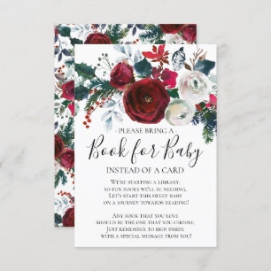 Winter Bloom Bloemen Baby shower Boek voor Baby Kaart