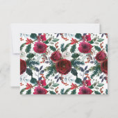 Winter Bloom Bloemen Bruids Datum Nacht Ideeën Kaa Kaart (Achterkant)