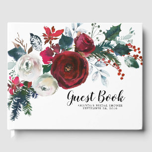 Winter Bloom Floral Vrijgezellenfeest Gastenboek