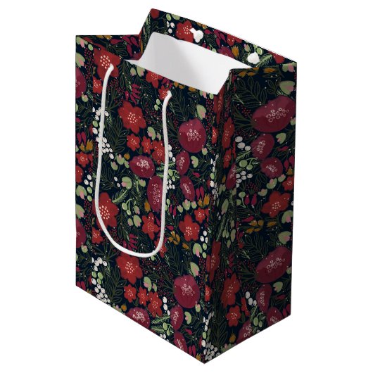 Winter Blooms Gift Bag Medium Cadeauzakje (Voorkant Gekanteld)