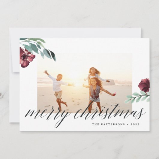 Winter Blooms | Vroege kerstfeestdag-fotokaart Feestdagenkaart (Voorkant)