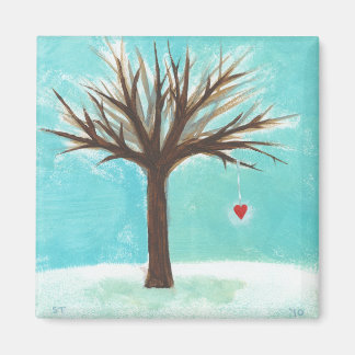 Winter blote boom rood hart liefde primitieve volk magneet