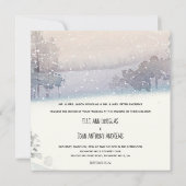 Winter Blue and White Wedding Kaart (Achterkant)