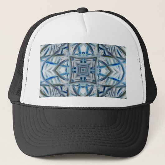 Winter Blue Crystal Pattern Trucker Pet (Voorkant)