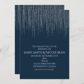 Winter Blue en Silver Sparking Ice Lights Wedding Kaart (Voorkant / Achterkant)