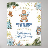 Winter Blue Gingerbread Affiche de bienvenue Board (Devant)