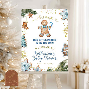 Winter Blue Gingerbread Affiche de bienvenue Board