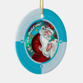 Winter Blue Ho Ho Hold'Em Keramisch Ornament (Rechts)