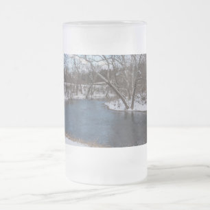 Winter Blue James River Frosted Glass Beer Mok