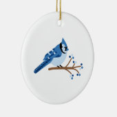 Winter Blue Jay Keramisch Ornament (Rechts)