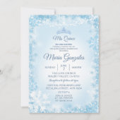 Winter Blue Kerstmis Mis Quince Celebration Kaart (Voorkant)