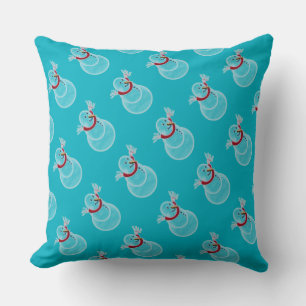 Winter Blue Kerstmis Snowman Pattern Sierkussen