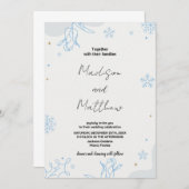 Winter Blue Neige Mariage Invitations (Devant / Derrière)