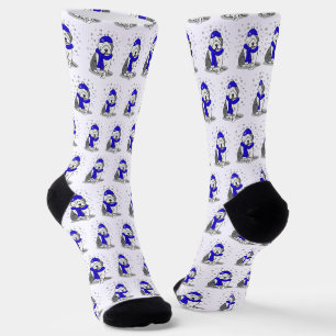 Winter Blue Old English Sheepdog Dog (grijs 1) Cut Sokken