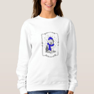 Winter Blue Old English Sheepdog Dog (grijs 1) Cut Trui