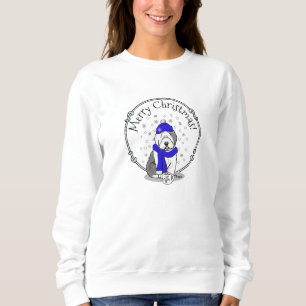 Winter Blue Old English Sheepdog Dog (grijs 1) Cut Trui