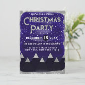 Winter Blue Silver Snowy Mountains kerst Kaart (Staand voorkant)