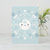 Winter Blue Snowflake Baby Boy Shower Invitation (Debout devant)