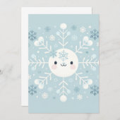 Winter Blue Snowflake Baby Boy Shower Invitation (Devant / Derrière)