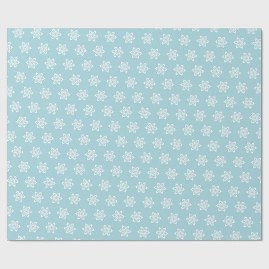 Winter Blue Snowflake Cadeaupapier (Vlak)