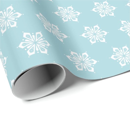 Winter Blue Snowflake Cadeaupapier (Rol Hoek)