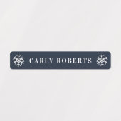 Winter Blue Snowflake Enfants Nom Étiquettes étanc (Design 1)