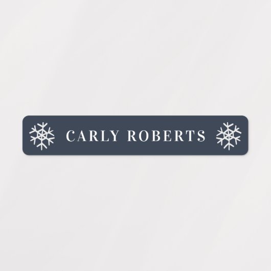 Winter Blue Snowflake Enfants Nom Étiquettes étanc (Design 1)