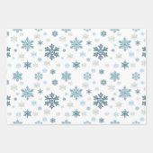 Winter Blue Snowflake Floral Kerstmis Inpakpapier Vel (Voorkant 3)