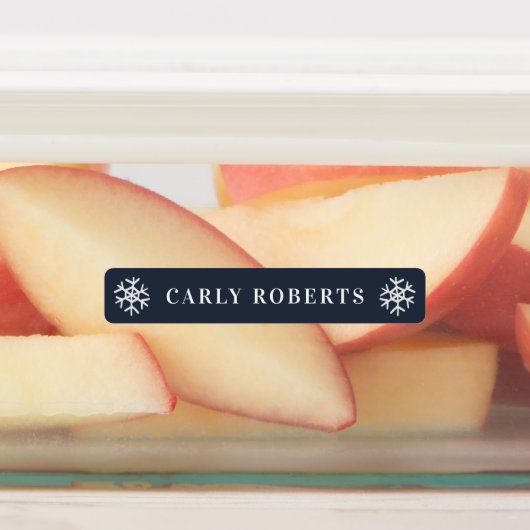 Winter Blue Snowflake Kinder naam Waterbestendige  Labels (Aangebracht)