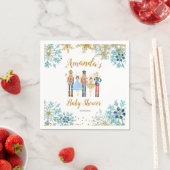 Winter Blue Snowflake Notenkraker Papier servetten (Insitu)