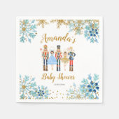 Winter Blue Snowflake Notenkraker Papier servetten (Voorkant)