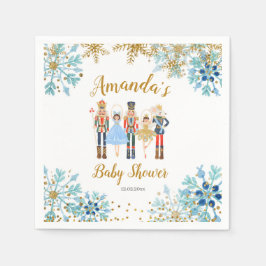 Winter Blue Snowflake Notenkraker Papier servetten